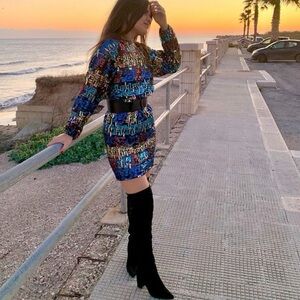 Zara Sequin Multicolor Dress